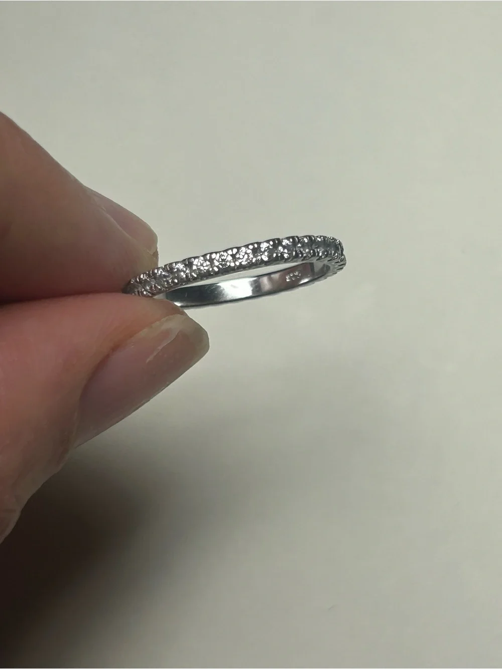 Sterling Silver 925 Eternity Band Ring • CZ Pave • Women’s Stacking Ring